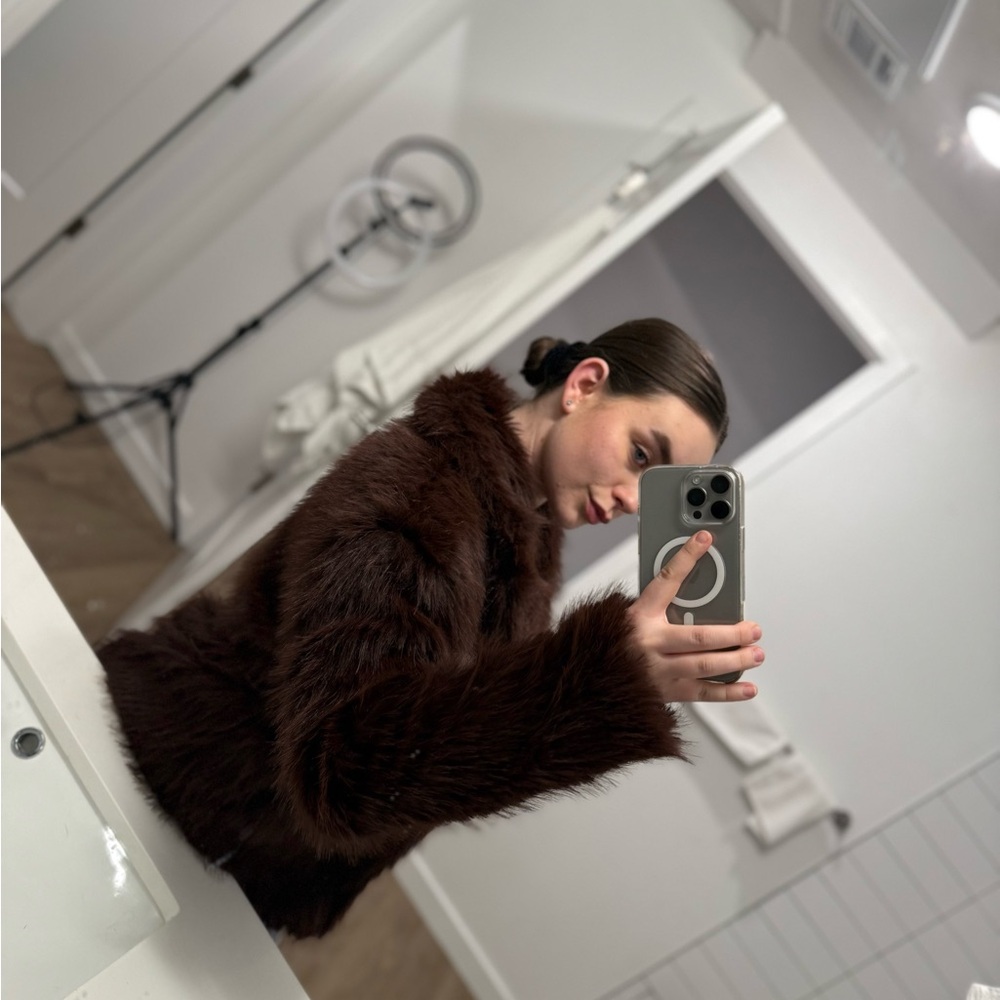 Chic Brown Teddy Jacket - Picture 5 of 5